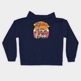 Meowbrarian Vintage 70s Style Cat Library Kids Hoodie